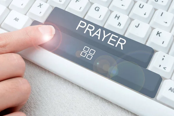 Text Zobrazující Inspiraci Modlitba Obchodní Vitrína Slavnostní Žádost Pomoc Nebo — Stock fotografie