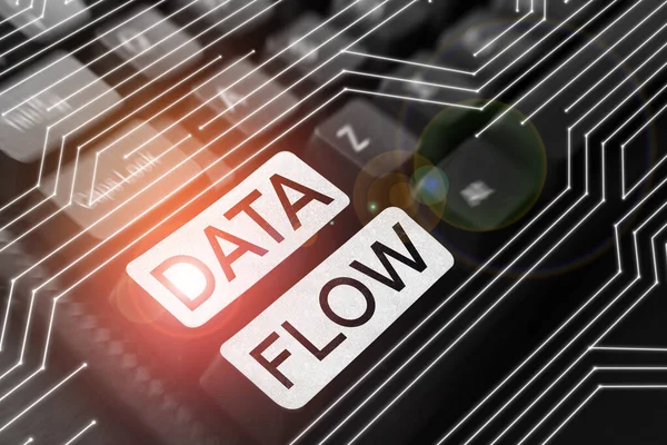 Text Caption Presenting Data Flow Concept Meaning Movement Data System — Foto Stock