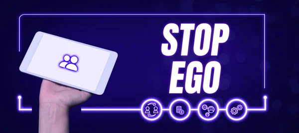 Text Caption Presenting Stop Ego Word Control Your Obsession Decision — Fotografia de Stock