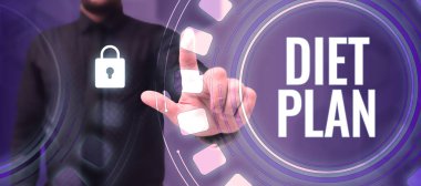 El yazısı metni diyet planı, iş vitrini, sağlık yönetimi nedenleri için özel besin alımı kullanımı