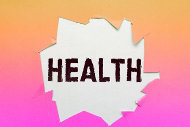 Sağlığı temsil eden metin başlığı, Hastalıktan Kurtulma Sözcüğü Zihinsel Yaralar Fiziksel Durumu