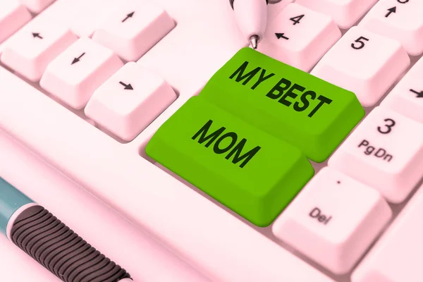 Podpis Tekstowy Prezentujący Best Mama Biznes Pomysł Uznanie Dla Matek — Zdjęcie stockowe