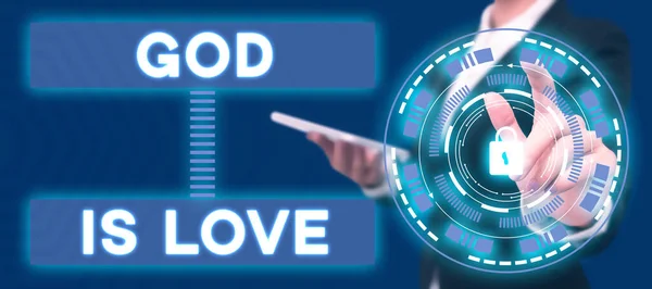 Text Ukazující Inspiraci Bůh Láska Podnikatelský Nápad Víra Ježíše Vírou — Stock fotografie