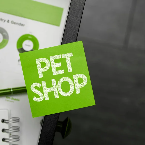 Почерк Текста Pet Shop Концепция Означающая Розничный Бизнес Который Продает — стоковое фото