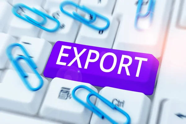 Textové Titulky Prezentující Export Obchodní Nápad Poslat Zboží Nebo Služby — Stock fotografie