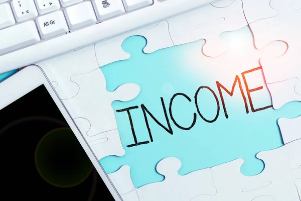 stock image Inspiration showing sign Income, Concept meaning money received especially on regular basis for work or investments