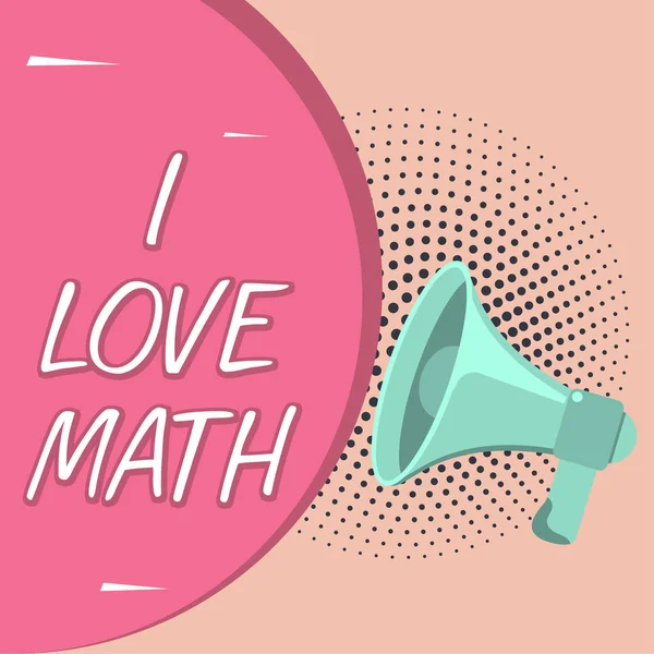 Texto Pie Foto Presentando Love Math Idea Negocios Gusta Mucho — Foto de Stock