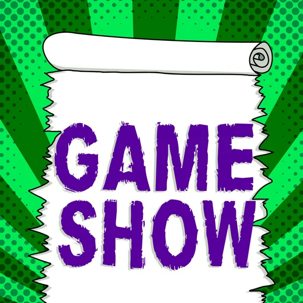 Handskrift Text Game Show Konceptfoto Program Eller Radio Med Spelare — Stockfoto