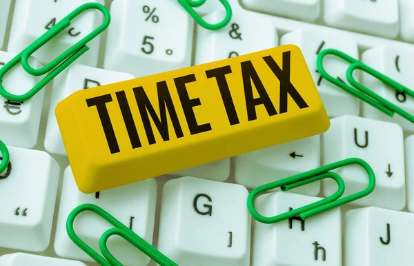 Текст Показывающий Вдохновение Time Tax Понятие Означающее Индивидуальные Налогоплательщики Готовят — стоковое фото
