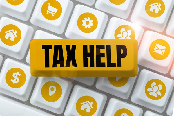 Conceptual Display Tax Help Business Approach Assistance Compulsory Contribution State — 스톡 사진