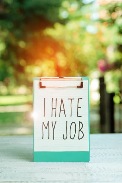 Szöveg Megjelenítése Hate Job Word Írt Nem Tetszik Kijelölt Feladat — Stock Fotó