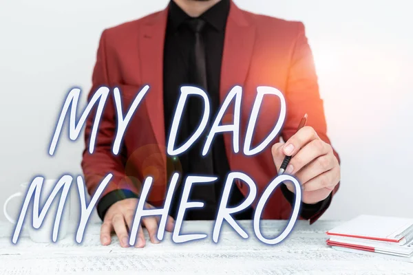 Conceptual Display Dad Hero Business Overview Admiration Your Father Love — Stock Photo, Image