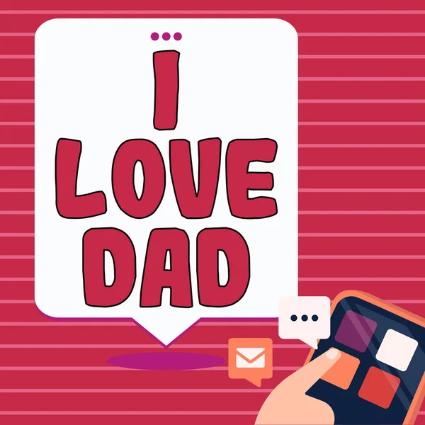 Tanda Tulisan Tangan Love Dad Pendekatan Bisnis Perasaan Yang Baik — Stok Foto