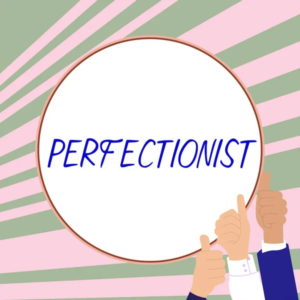 Αντίληψη Perfectionist Οθόνη Επιχείρηση Βιτρίνα Πρόσωπο Που Αρνείται Δεχθεί Οποιοδήποτε — Φωτογραφία Αρχείου