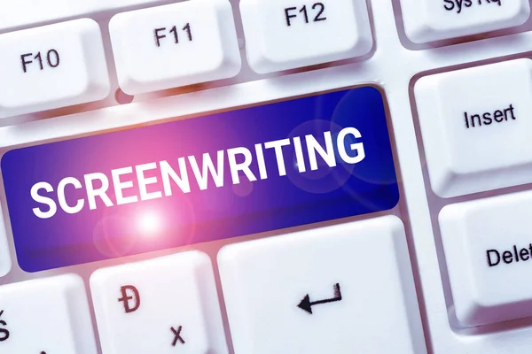 Inspiration Showing Sign Screenwriting Business Overview Art Craft Writing Scripts — Stock Photo, Image