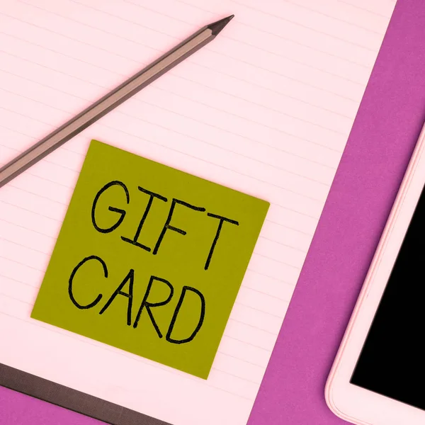 Texto Que Muestra Inspiración Gift Card Business Showcase Regalo Generalmente — Foto de Stock