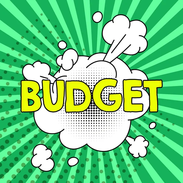 Handskrift Text Budget Word Skrivet Definierad Beräkning Inkomster Och Utgifter — Stockfoto