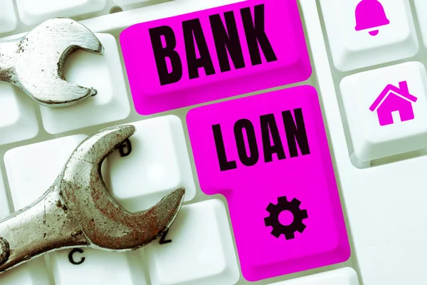 Kézírás Szöveg Bankhitel Üzleti Áttekintés Egy Bank Által Hitelfelvevőnek Kamattal — Stock Fotó