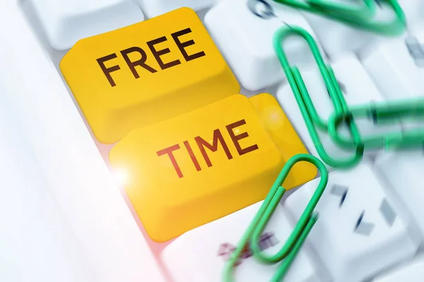 Podpis Conceptual Free Time Business Showcase Czas Dostępny Dla Hobby — Zdjęcie stockowe
