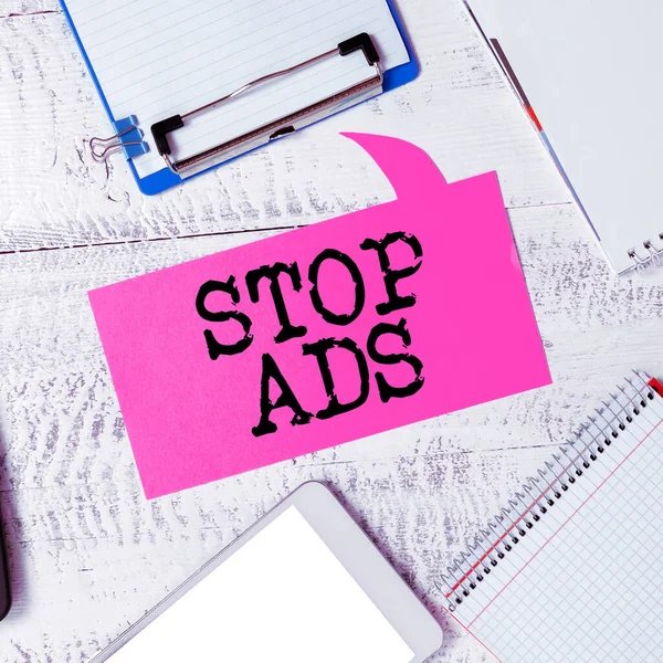 Conceptuele Bijschrift Stop Advertenties Business Concept Programma Dat Verschillende Soorten — Stockfoto
