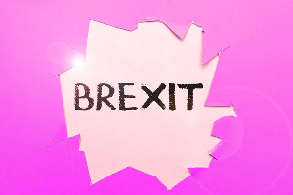 Signo Exibindo Brexit Termo Ideia Negócio Potencial Partida Reino Unido — Fotografia de Stock