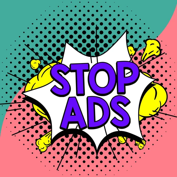 Знак Stop Ads Word Watch Программе Которая Будет Удалять Различные — стоковое фото