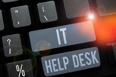 Handwriting text It Help Desk, Word Written on Online support assistance helping people with technology