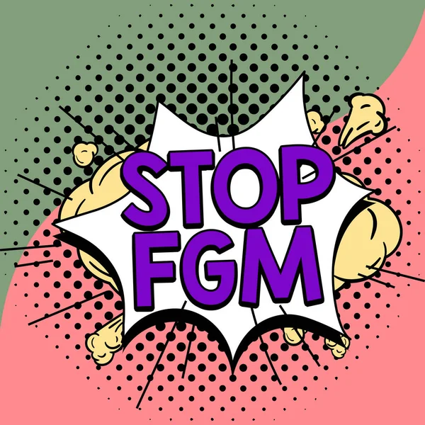 Wyświetlacz Koncepcyjny Stop Fgm Znaczenie Koncepcyjne Połóż Kres Cięciu Żeńskich — Zdjęcie stockowe