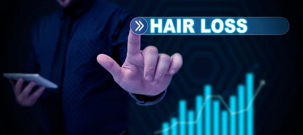 Text Caption Presenting Hair Loss Concept Meaning Loss Human Hair — Stockfoto