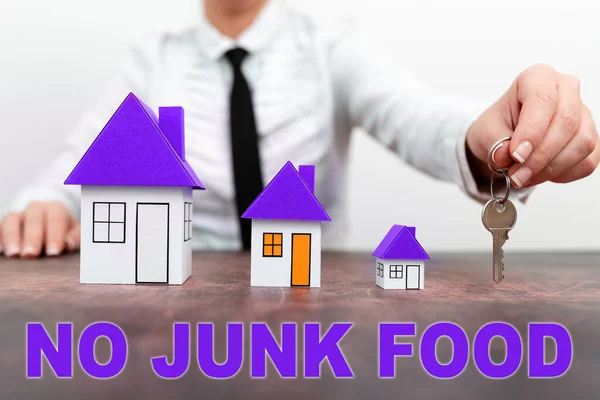 Szöveg Felirat Bemutató Junk Food Internet Concept Egyél Egészségtelen Dolgokat — Stock Fotó
