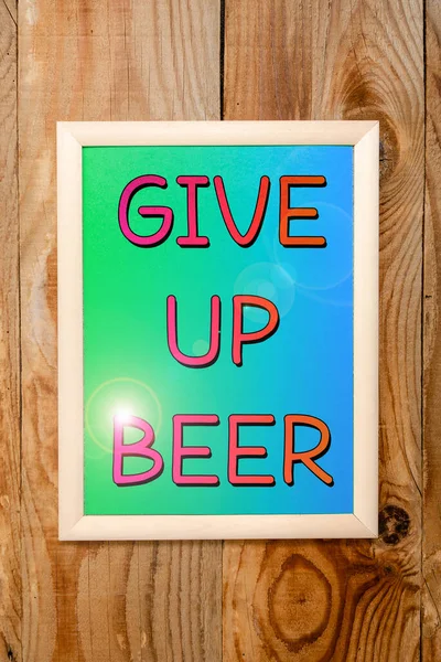 Conceptual Display Give Beer Business Concept Stop Drinking Alcohol Treatment — Foto Stock