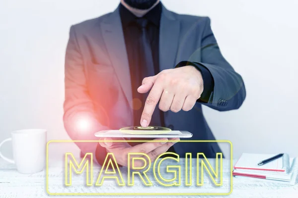 Koncepční Zobrazení Margin Business Koncept Částka Kterou Výnosy Prodeje Přesahují — Stock fotografie