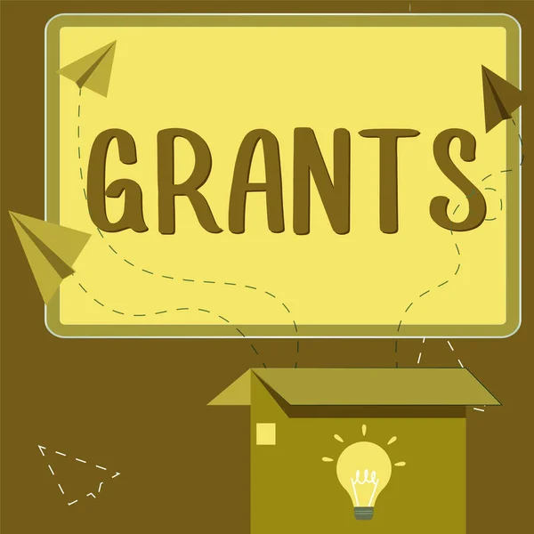 Υπογραφή Κειμένου Δείχνει Grants Επιχειρηματική Ιδέα Συμφωνούν Δώσουν Επιτρέψουν Κάτι — Φωτογραφία Αρχείου