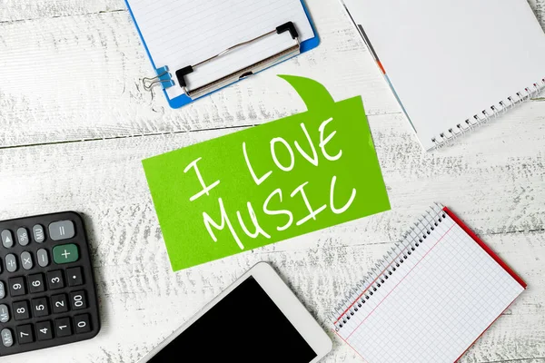 Segno Scrittura Mano Love Music Approccio Business Avere Affetto Buoni — Foto Stock