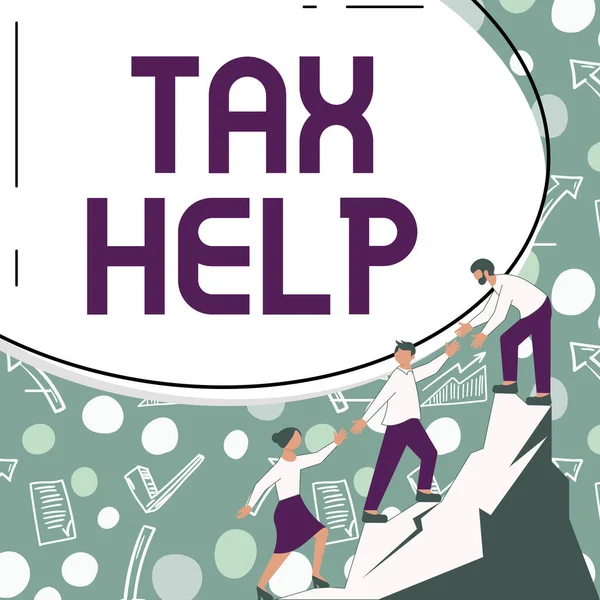 Conceptual Caption Tax Help Word Written Assistance Compulsory Contribution State — Foto de Stock