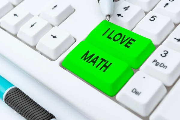 Tekst Bijschrift Presenteren Love Math Concept Betekenis Veel Doen Berekeningen — Stockfoto