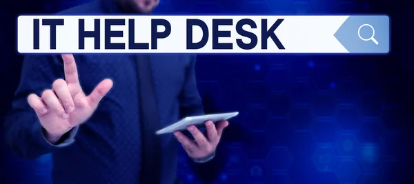 Hand Writing Sign Help Desk Word Online Υποστήριξη Βοήθεια Βοηθώντας — Φωτογραφία Αρχείου