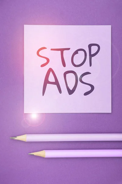 Esinlenmeyi Gösteren Metin Reklamları Durdur Web Den Farklı Türde Reklamları — Stok fotoğraf