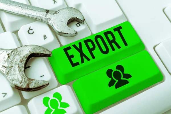 Señal Escritura Mano Exportación Escaparate Negocios Enviar Bienes Servicios Otro —  Fotos de Stock