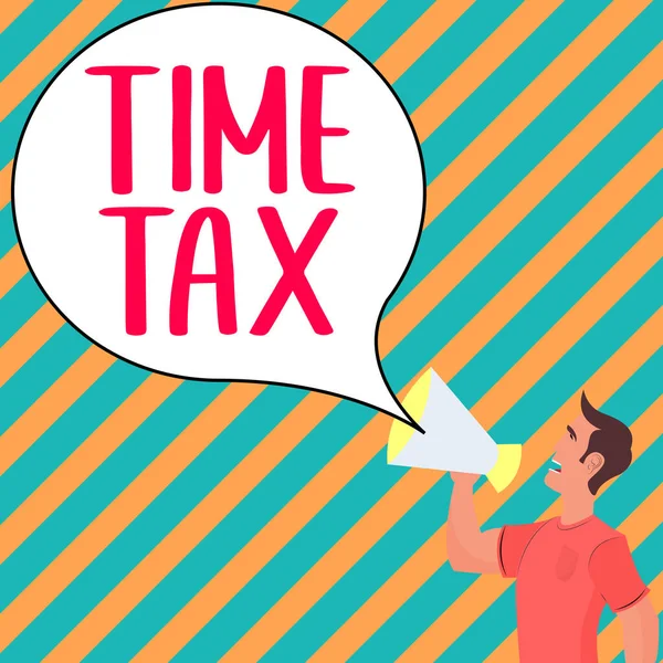 Escrevendo Exibindo Texto Time Tax Palavra Escrito Quando Contribuintes Individuais — Fotografia de Stock