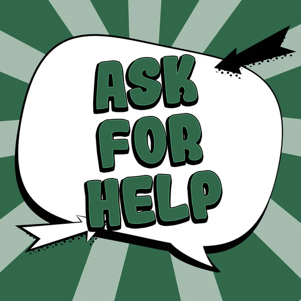 Teksten Weergeven Vraag Hulp Concept Betekent Verzoek Hulp Nodig Professioneel — Stockfoto