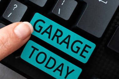 Konsept ekran garajı, konsept fotoğraf binası bunları koymak için bir araç veya araçlar