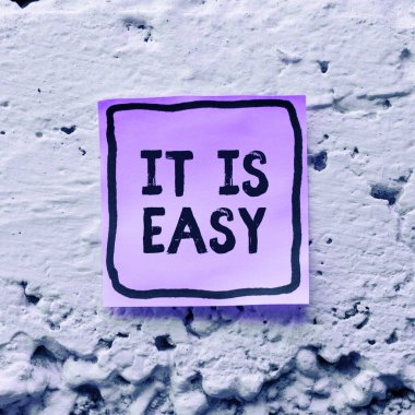 El yazısı işareti. Kolay, iş fikri basit. Basit, basit, zahmetsiz.