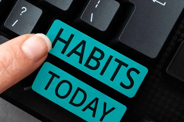 Tekst Bijschrift Presenteren Habits Woord Geschreven Regelmatige Neiging Praktijk Routine — Stockfoto