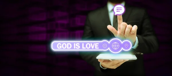 Konceptuální Zobrazení Bůh Láska Slovo Pro Víru Ježíše Vírou Náboženské — Stock fotografie