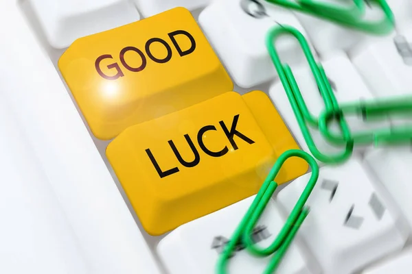 Handschrift Zeichen Good Luck Wort Für Ein Positives Glück Oder — Stockfoto