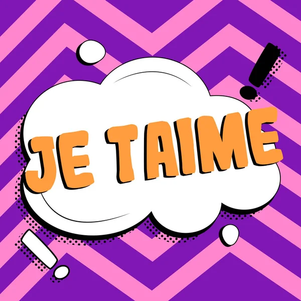 手写文字Je Taime 商务用语表达我喜欢你用法语说的话 — 图库照片