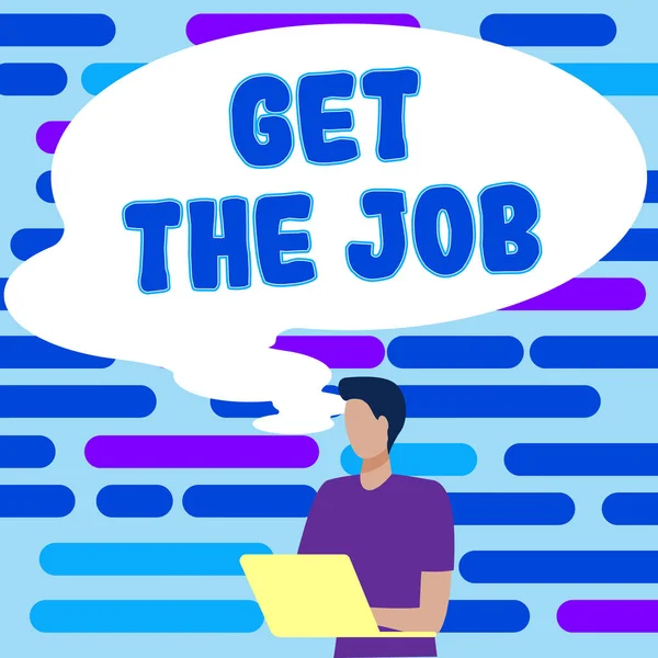 Konceptuell Bildtext Get Job Affärsöversikt Skaffa Jobb Anställningsarbete Rekrytering Personal — Stockfoto