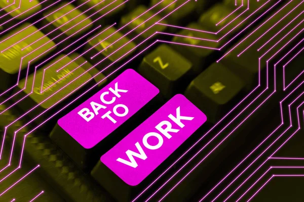Título Conceptual Back Work Word Returning Job Routine End Vacations —  Fotos de Stock
