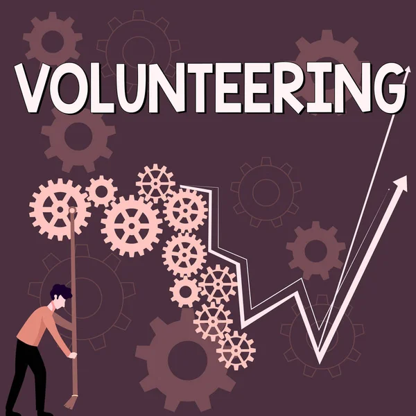 Szöveges Felirat Bemutatása Önkéntesség Üzleti Ötlet Szolgáltatásnyújtás Anyagi Haszon Nélkül — Stock Fotó